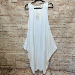 NWT Saga Kielo White Sleeveless Dress w/Boat Neckline OS